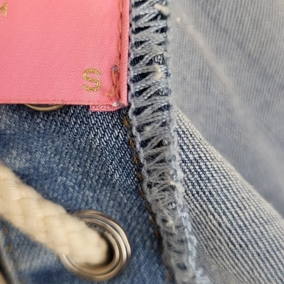 Denim Lace-Up Women's Jacket - Picture 10 of 11